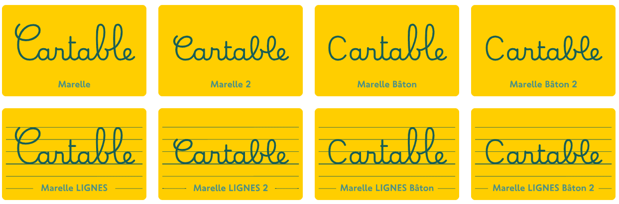 police d'écriture pour la classe marelle